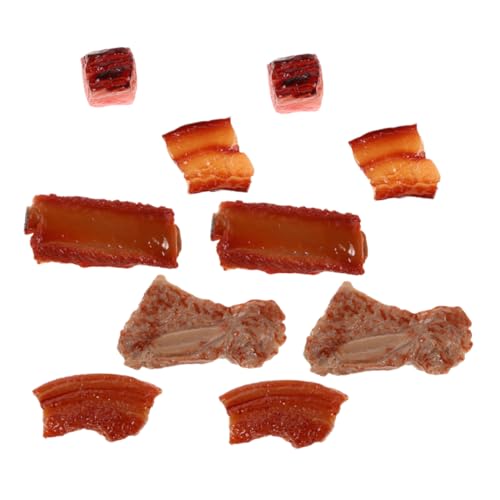 VICASKY 10st Simuliertes Rippenspielzeug Fleisch Mini-Fake-Food Simulation Von Essensrequisiten Foto-Requisiten Realistische Lebensmittel-Requisiten Kochsimulationsspielzeug Harz von VICASKY