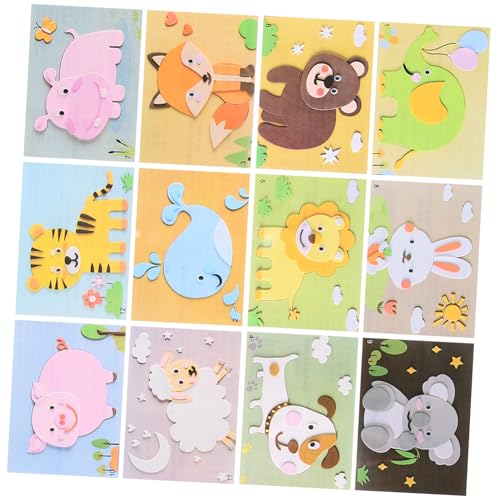 VICASKY 12blätter Aufkleb Tier Spielzeug Pädagogische Tier-puzzle-aufkleber Eva-material Verarbeitet Unterhaltsames Lernen Für Junge Mädchen VICASKY 12blätter Aufkleb Tier Spielzeug Pädagogische Tier-puzzle-aufkleber Eva-material Verarbeitet Unterhaltsames Lernen Für Junge Mädchen von VICASKY