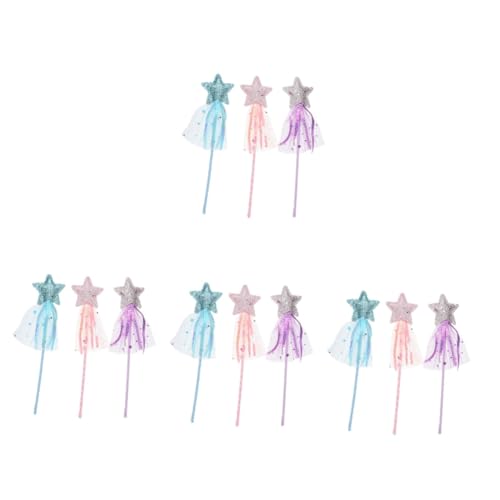 VICASKY 12 STK Fee Zauberstab Kleid für Mädchen Mädchen Spielzeug Mädchen-Outfits Kinderkleid Fairy Wand Spielzeuge Kinderspielzeug Feenstab Cosplay Party Zauberstab Requisit Leder von VICASKY