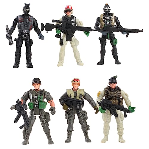 VICASKY 12 STK Militärsoldatenmodell Spielzeug Toys Desktop-Soldatenstatuen Jungen Kinderspielzeug Mini-Spielzeug Minispielzeug für Kinder Soldat Force Spielset Plastik von VICASKY