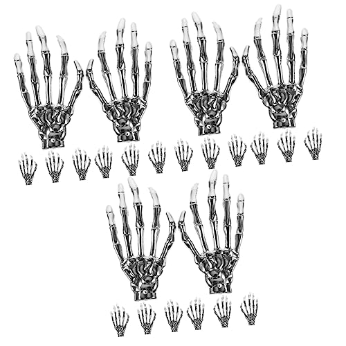 VICASKY 12 STK Schädel-Hand-anhänger Halloween-Skelett Realistische Skeletthände Skelett-handdekor Skelett- Skelett Dekoration Geisterhäuser Skeletthand Halloween- Plastik Silver von VICASKY