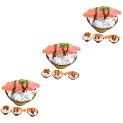 VICASKY 12 STK Simulierter Sushi-Reis Simulation Lebensmittelmodell Kinderspielzeug Künstliches Sushi Künstliche Sushi-Ausstellung Spielküchenzubehör Sushi-Spielzeug Gefälschtes Essen PVC von VICASKY