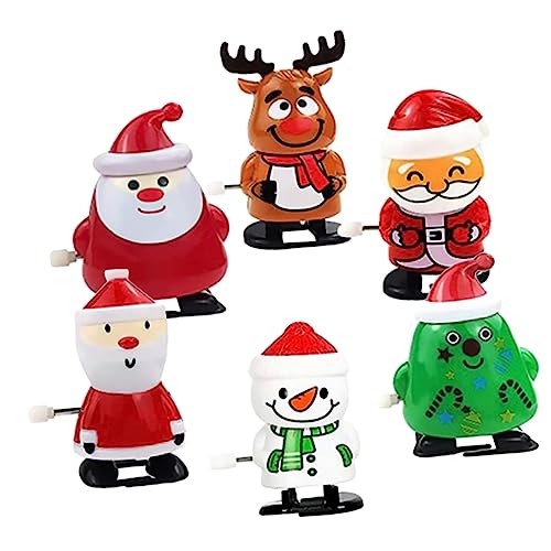 VICASKY 12 STK Weihnachtliches Aufziehspielzeug weihnachtliche Miniaturfiguren Miniaturtiere Spielzeug für Kinder kinderspielzeug Weihnachtsspielzeug Kinder Wickeln Spielzeug auf Plastik von VICASKY