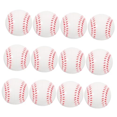 VICASKY Spielball Kinder 12 Stück Feste Schaumstoffbälle Für Kinder Hüpfschläger Kinder Spielmatte Mini Gel Spielzeug Softball Kleiner Basketball Baseball Sport Stressbälle Pu Ball Für Baby von VICASKY