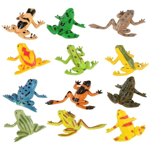 VICASKY 12 Stück Frosch-Modell Kinderspielzeug aufblasbare Wasserspielmatte Spielzeugfrosch Pool aufblasbar kinderzimmerdeko Room Decoration Frösche verzieren Frosch-Statue PVC von VICASKY