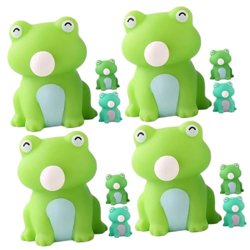 VICASKY 12 Stück Pinch Musik Minispielzeug Kinderspielzeug Dekompressionsspielzeug Realistisches Frosch Quetschspielzeug Kompaktes Quetschspielzeug Wutlinderungsspielzeug von VICASKY