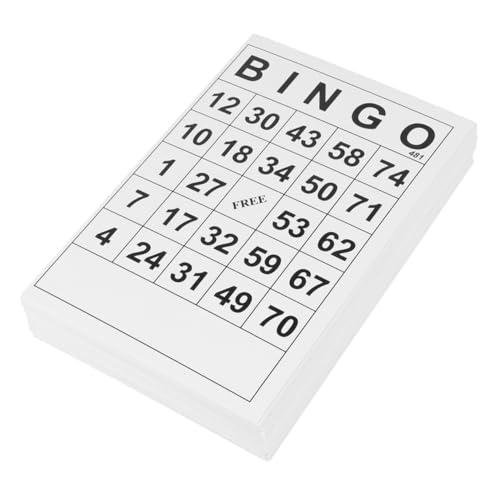 VICASKY 120St Bingo-Karten Bingo familienspiele Boardgames Board Games Bingo trinkspiel Kartenspiel elektronisches Bingospiel Sammelzubehör interessantes Bingospiel Papier Weiß von VICASKY