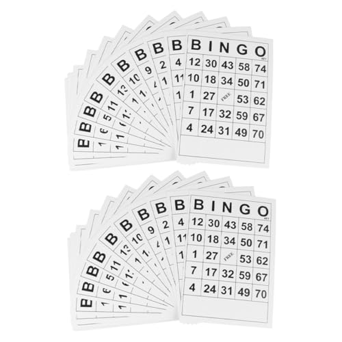 VICASKY 120St Bingo-Karten Kinder Bingo familienspiele brettspiel Spielkarten Set Gesellschaftsspiel Papier-Bingo lustige Bingokarten lustiges Bingospiel interessante Bingopapiere Weiß von VICASKY