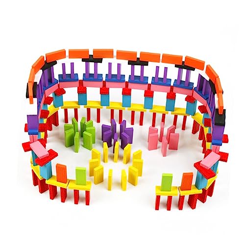 VICASKY 120st Lernspielzeug Domino-bausteine Holzbausteine Colorful Hölzern von VICASKY