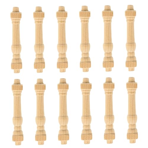 VICASKY 12St Geländerpfosten Pole Miniaturen Stange Deckenschienenvorhang biegbar für kinderspielzeug spielzeuge kinderknallzeug Mini-Handläufe Mini-Möbel Holz von VICASKY