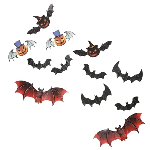 VICASKY 12St Halloween Costume Halloween Kleidung Wand Sticker Halloween-Aufkleber Halloween-Wandtattoos Halloween-Fledermaus-Wandtattoos wandbilder Halloween-Partyzubehör 3D-Aufkleber PVC von VICASKY