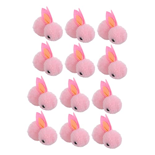 VICASKY 12St Plüschhase Cuddly Bunny Weihnachts Figuren Weihnachten Dekoration wheinatsgeschenke Weihnachten wichtelgeschenk Mini-Tiere weißer Hase Puppe Mini-Hasen Christbaumschmuck Rosa von VICASKY