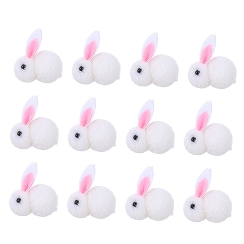 VICASKY Hasen Spielzeug 12st Plüschhase Weihnachtsdeko Weihnachts Figuren Weinachtendecor Weihnachten Dekoration Bunny Plush Tiere Ausgestopft Weihnachtsbaum Hasenpuppenverzierung Weiß Hasenspielzeug von VICASKY