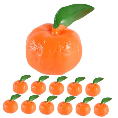 VICASKY 12St orangefarbenes Modell deko chefkoch buhafruts Decor The Cook Toy Leiste simulierte Fruchtmodelle realistische Fruchtornamente Szenenfotografie Requisiten Simulationsfrucht PVC von VICASKY