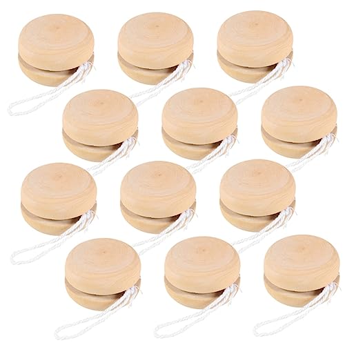 VICASKY 12pcs Kreative Jo-yo-bälle Für Kinder Holz DIY Malmalerei Jo-yo-bälle Holz Graffiti Spielzeug Kinder Playthings von VICASKY