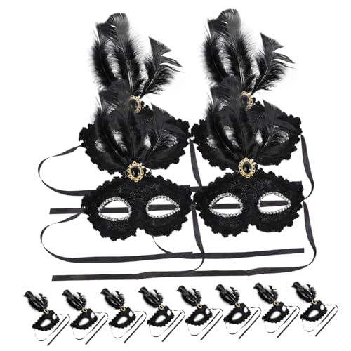 VICASKY 12st Cosplay-maske Maskerade-party-maske Halloween-maske Maskerademaske Für Männer Grimasse Halloween-gesichtsmaske Gesichter Maske Reinigen Maskenball Kostüm Schlag Plastik Black von VICASKY