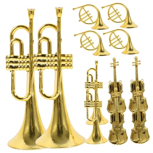 VICASKY 12st Dekorationen Für Musikinstrumente Mini-Instrumente Für Party Instrumentenmodell Für Weihnachten Miniatur-musikinstrumente Mini-Instrumente Als Ornamente Golden Abs von VICASKY