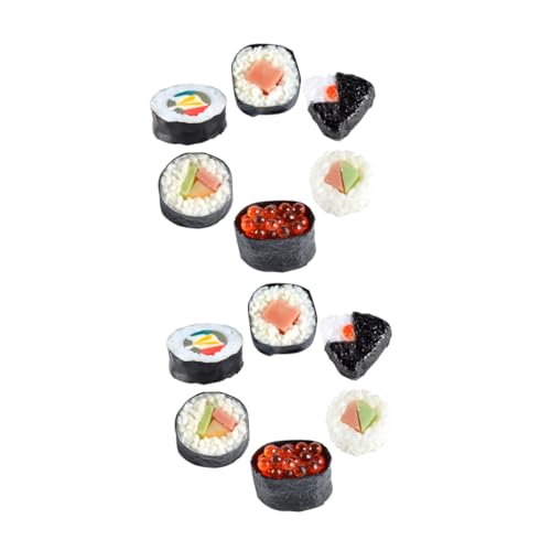 VICASKY 12st Nachgemachte Sushi-reisbällchen Gefälschtes Sushi-Modell Realistisches Essensdekor Künstliches Japanisches Essen Sushi-simulationsmodell Essensrequisiten Simulation Essen PVC von VICASKY