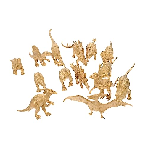 VICASKY 14St goldenes Dinosauriermodell Figur Schreibtisch Skelett Jumbo dino set saurier spielzeuge dekoration Dinosaurier-Statue lebendiges Dinosaurierhandwerk Plastik von VICASKY