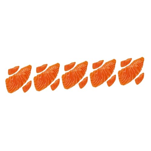 VICASKY 15 STK Simulation Lachs Realistischer Fisch Gefälschte Lachsscheiben Essensmodelle Vorgeben Lachsförmige Modelle Simulation Von Lachsmodellen Modelle Für Lachsfutter Orange PVC von VICASKY