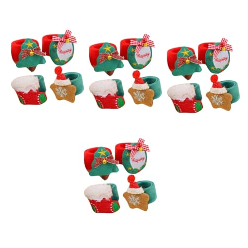 VICASKY 16 Stk Klapparmband Weihnachts-slap-bands Schlagarmband Weihnachtsbaum-schnapparmbänder Themberchaud-plüsch Weihnachts-armbänder Mit Druckknöpfen Kind Papa-kreis Spielzeug Stoff von VICASKY