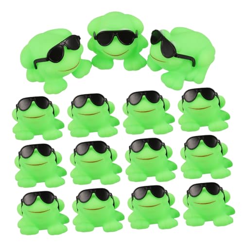 VICASKY 16 Stück Sonnenbrille Frosch Spielzeug Badewanne Für Wannen Kunststoff Badespielzeug Cartoon Badespielzeug Badewanne Wasserspielzeug Badefrosch Spielzeug Badetierspielzeug Pool von VICASKY