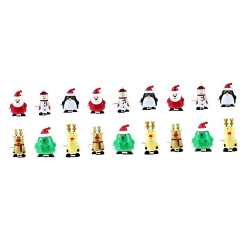 VICASKY 18 STK Laufendes Elchspielzeug Laufendes Spielzeug Tiere Spielzeug Weihnachtsminiaturfiguren Sammelfigur Feiertag Aufziehbares Tierspielzeug Uhrwerk Spielzeug Tier Aufziehen von VICASKY