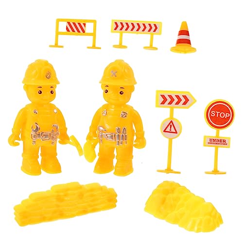 VICASKY 18 STK Zubehör für Mikrolandschaften dartscheibe spielsachen kinderl Toy kindes Straßensperre aus Kunststoff Mini-Straßenszenen-Layout-Requisiten Plastik Yellow von VICASKY