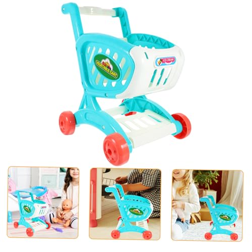 VICASKY 1 Stück Kinder Mini Supermarkt Einkaufswagen Spielzeug Einkaufswagen Spielzeug Puppen Lagerregal Simulation Trolley Für Kinder Rollenspiele von VICASKY