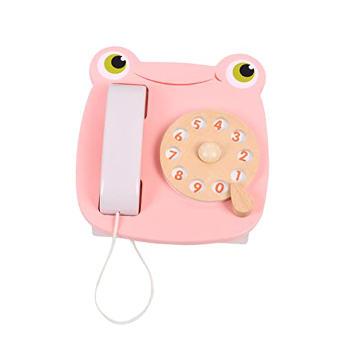 VICASKY 1Stk Frosch Telefon holzspielzeug kindertelefon Sicheres für Pädagogisches Holzspielzeug Telefon Kinderspielzeug geschenkt Bildungsspielzeug hölzern von VICASKY