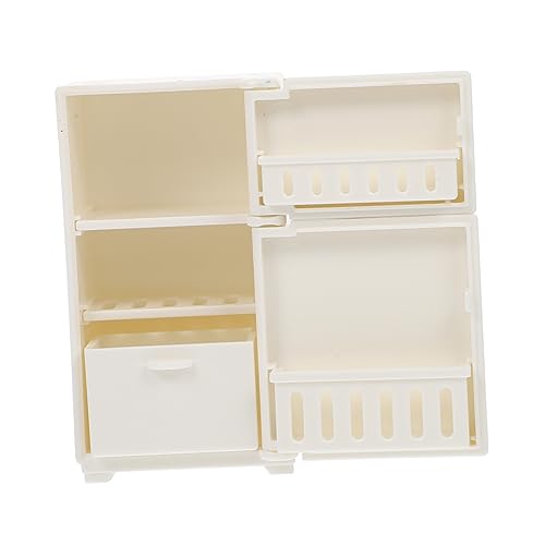 VICASKY 1Stk Kühlschrank Modell Küchenkühlschrank Puppenwagen Mini-Möbelmodell Bausatz Miniatures Miniature Kitchen Puppenhausmöbel Kleiner Kühlschrank Plastik Weiß von VICASKY