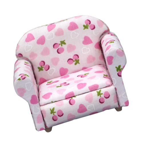 VICASKY 1Stk Mini- Möbel Miniatur-Puppenstubensofa Miniatur- -Kit Mini- Dollhouse Furniture puppenhauszubehör Filigrane Mini-Sofa-Dekore Mini-Sofa schmücken Stoff Rosa von VICASKY