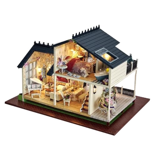 VICASKY 1Stk Mini-Wohnung bastelkasten tischdeko esstisch Tischdekoration Bastelset DIY Holzhaus Wohnung selber Bauen modern selber Machen DIY-Möbel Miniatur DIY Wohnung Kabinenmodell von VICASKY