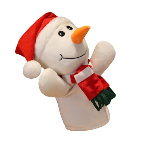 VICASKY 1Stk Santa Handpuppe Stofftier Schneemann Hirsch Handpuppe Tierpuppen interaktives Spielzeug Kinder Puppen Kid Toys schöne Cartoon-Handpuppe Eltern-Kind-Spielzeug PP Baumwolle Weiß von VICASKY