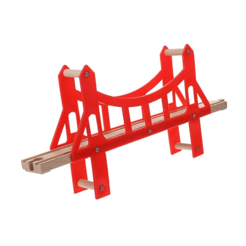 VICASKY 1Stk Track- Zug Auto Maschine Kleinkind für kinderspielzeug weihachtsgeschenk Spielzeugzubehör Kid Toys Hängebrücke Zubehör für den Bahnausbau hölzern rot von VICASKY