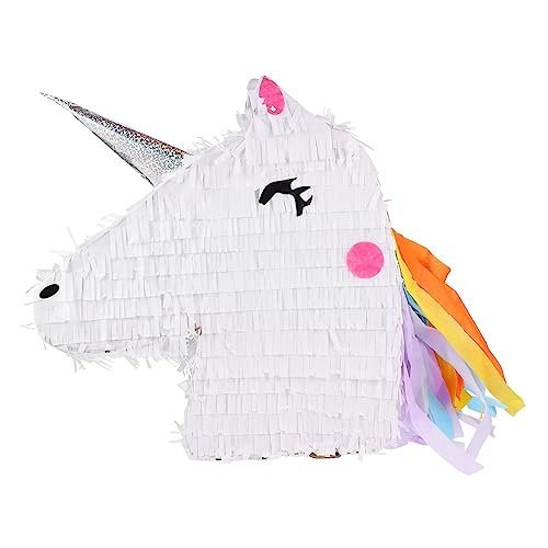 VICASKY 1stk Einhorn-piñata Kinderspielzeug Mexikanische Piñata Sommerspielzeug Für Babys Babyspielzeug Pinata Mehrfarbige Piñata-sticks Plüschtiere Babytiere Weiches Spielzeug Weiß Papier von VICASKY