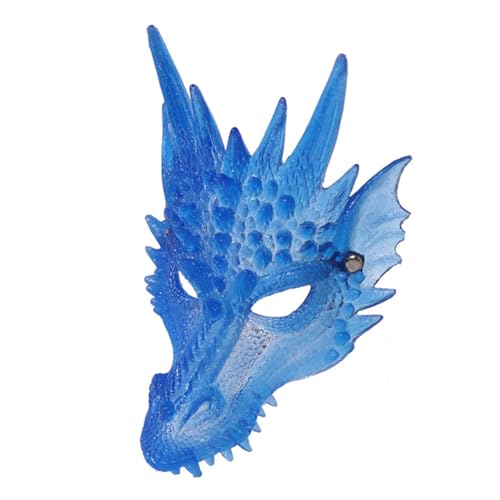 VICASKY 1stk Halloween-maske Karneval Gesichtsschleier Party-kostümmaske Kopfbedeckung Performance-gesichtsabdeckung Halloween-kostüme Männer 3d-drachen-cosplay-maske Drachenkopfmaske Blue von VICASKY