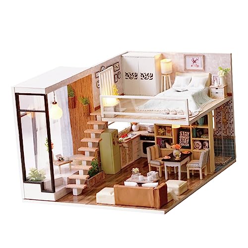 VICASKY 1stk Kabinenmodell Miniatur Kleinkinder Innen DIY Puppenhaus Bausatz Herstellung Szene Puppenhaus Bausätze Häuser Puppenhauszubehör Wohnung Selber Bauen von VICASKY