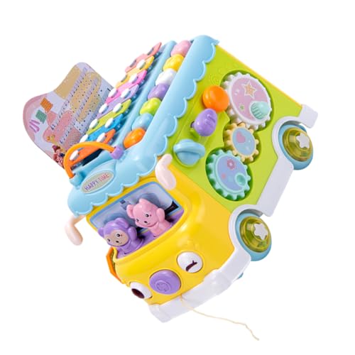 VICASKY 1stk Kinderklavier Schulbus Mit Klopfendem Klavier Klopfendes Klaviermusikspielzeug Xylophon in Busform Pädagogisches Piano-Bus- Xylophon Babyspielzeug Plastik von VICASKY