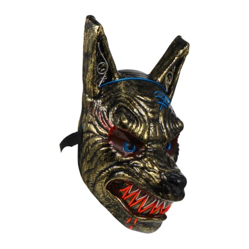 VICASKY 1stk Leuchtende Maske Halloween Schreckliche Kostümmaske Leuchtender Wolf Horror-wolfskopfmaske Leuchtende Horrormaske Tiergesichtsbedeckung Vollgesichtsmaske Geisterfestmaske Pvc von VICASKY