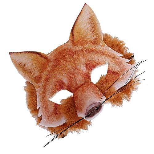 VICASKY 1stk Stofftiermaske Fuchs Zubehör Maskerade Masken Karnevalsmasken Plüschtiermasken Halloween Karnevalskostüme Gesicht Wolf Kitsune Hund Spitze Cosplay-masken-stütze Cool Vlies von VICASKY