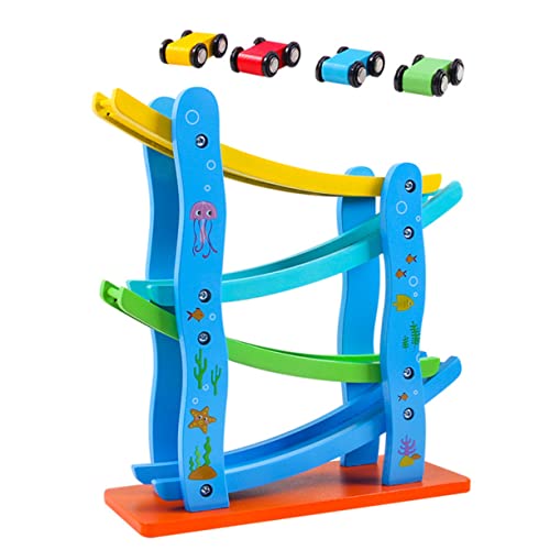 VICASKY 1stk Vierstöckiger Gleisblock Autospielzeug Für Kinder Autospielzeug Für Kleinkinder Kinderautos Spielzeug Auto Rampe Leiter Spielzeug Autospielzeug Für Babys Spielzeuge Hölzern von VICASKY