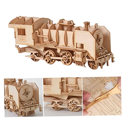 VICASKY 1Stk 3D-Puzzle-Dampfzug Zugrätsel Holzeisenbahn Zimmerdekorationen Bausätze für Dampfmaschinen Holzzüge Spielzeug Puzzles aus Holz 3D-Rätsel hölzern Modell Eltern-Kind Bambus von VICASKY