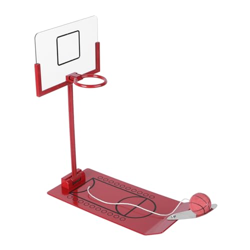 VICASKY 1stk Zusammenklappbare Basketballmaschine Basketballkorb-spieltisch Basketballkorb Spielset Tischbasketballspiel Reisesportspiel Spielzeug Mini-basketballspiel Rot Metall von VICASKY