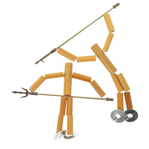 VICASKY 2 Bamboo Man Materialpaket Puppen Mit Beweglichen Gelenken Spielzeugset Für Kinder Streichkit Minifiguren Für Kinder Handgefertigter Puppenbausatz Marionette Für Kinder Eisen von VICASKY