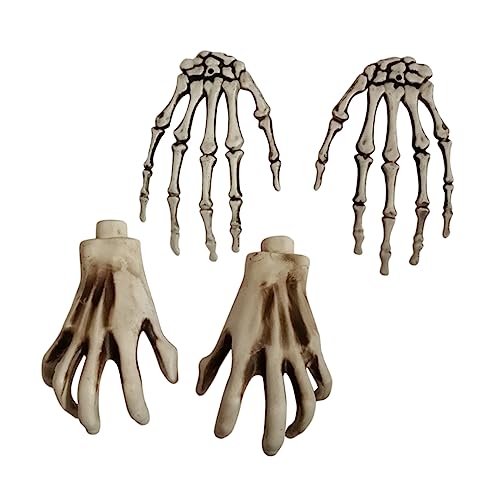 VICASKY 2 Paar Geisterhand Ammer Sensenmann Aufkleber Masken Halloween Horror Halloween grusel Party Halloween halloweendeko realistische Skeletthand realistische Skeletthände Plastik von VICASKY