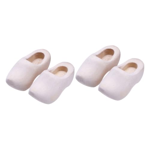 VICASKY 2 Paar Verstopft Bausatz Schuhe Mini-Clogs Im Freien Frauen Sandalen Puppe Sneaker Dekoration Bastelset Basteln Dekorative Klompen Unbemalte Klompen Mini-Ornament Holz von VICASKY