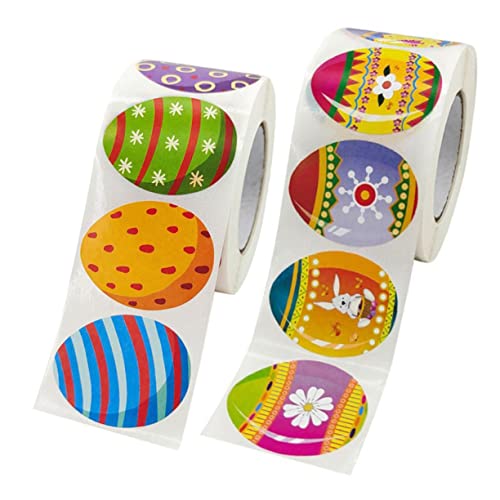 VICASKY 2 Rollen Osterei-Aufkleber ostereierfarbe Easter Eggs Easter Ostern geldgeschenke verpacken Ostern osterversorgung dekorative Cartoon-Aufkleber Festivalversorgung von VICASKY