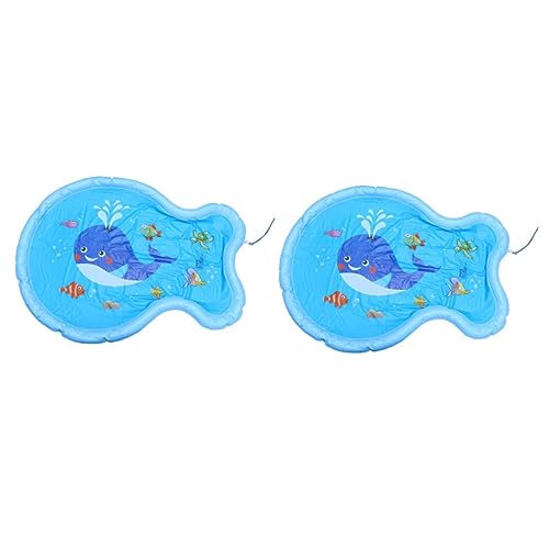 VICASKY 2 STK Aufblasbares Wassersprühkissen Kinderspielzeug aufblasbarer Wassersprinkler Kinder Outdoor Spielzeug Kinder draußen Spielzeug matten Rasen Rasensprengermatte Blue von VICASKY