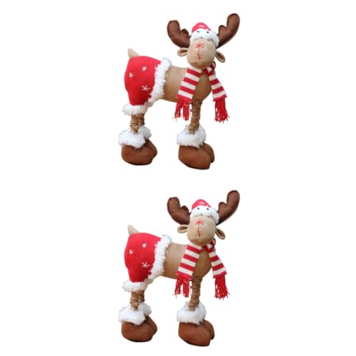 VICASKY 2 STK Elchspielzeug Plüschtiere Spielzeug für Wilde Tiere Hirsch-Skulptur Rentierfigur Weihnachten plüschtier Weihnachts plüschtier Toy Weihnachtsplüschtier Plüsch-Elch-Spielzeug von VICASKY